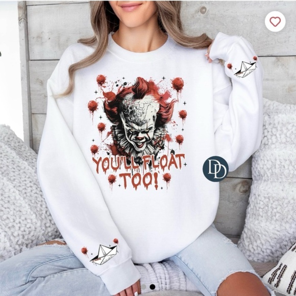 You’ll float too unisex white sweatshirt long‎ sleeve